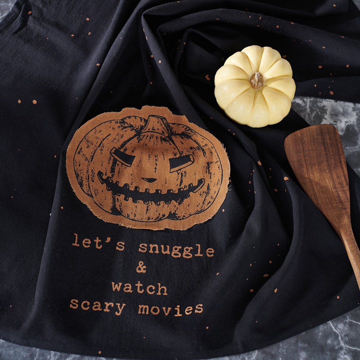 Snuggle Watch Scary Movies Kitchen Towel