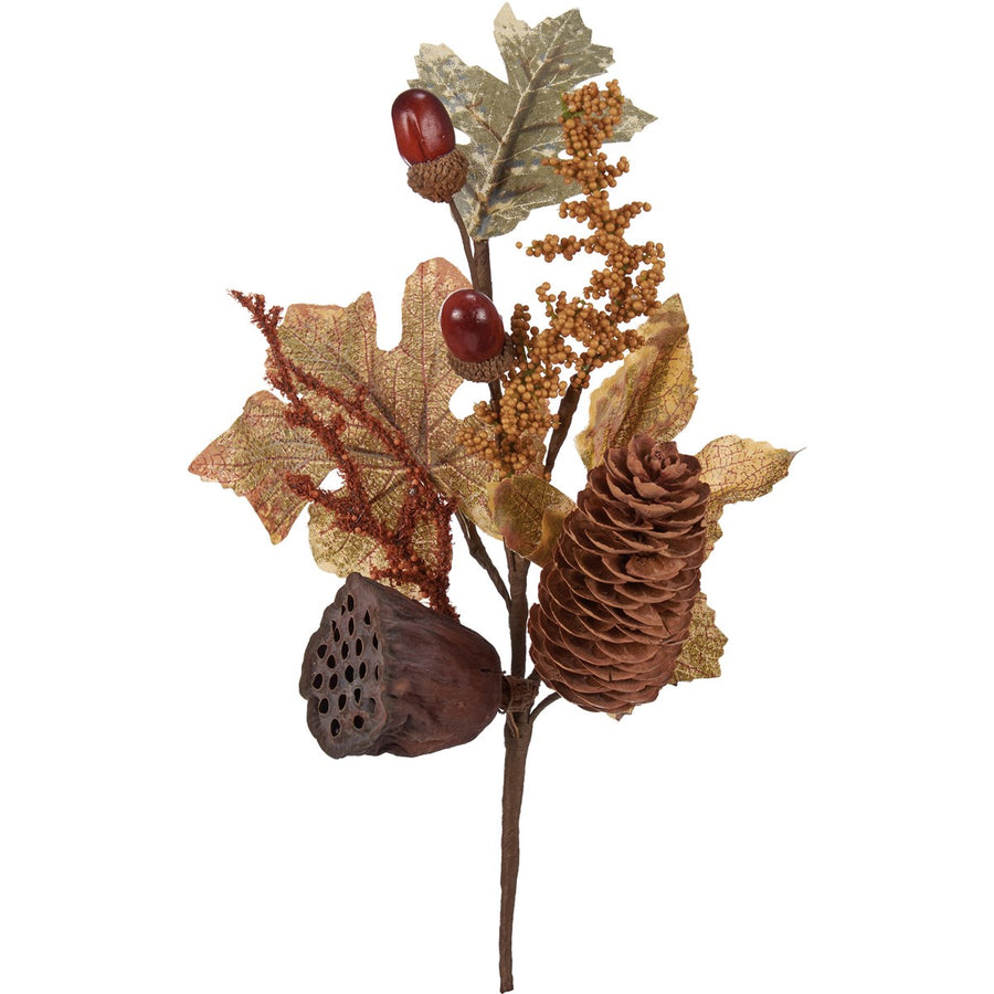 Fall Pinecone And Lotus Pod Floral Pick