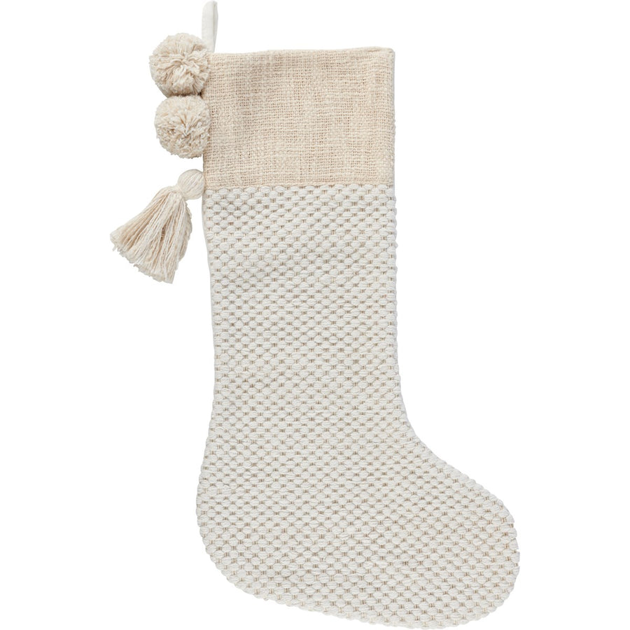 Woven Pom Stocking