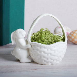 Bunny Basket Figurine