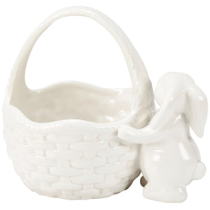 Bunny Basket Figurine