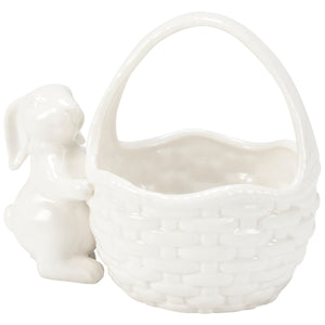 Bunny Basket Figurine