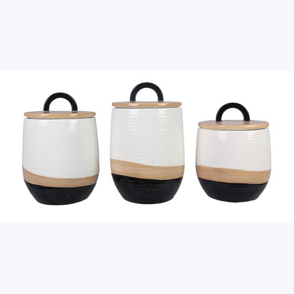 Ceramic Country Canister 3 piece set