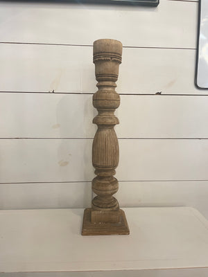 Found Carved Mango Wood Pillar Holder (Holds 3" Pillar) (Each One Will Vary)