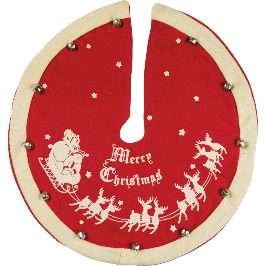 Santa And Sleigh Vintage Tree Skirt