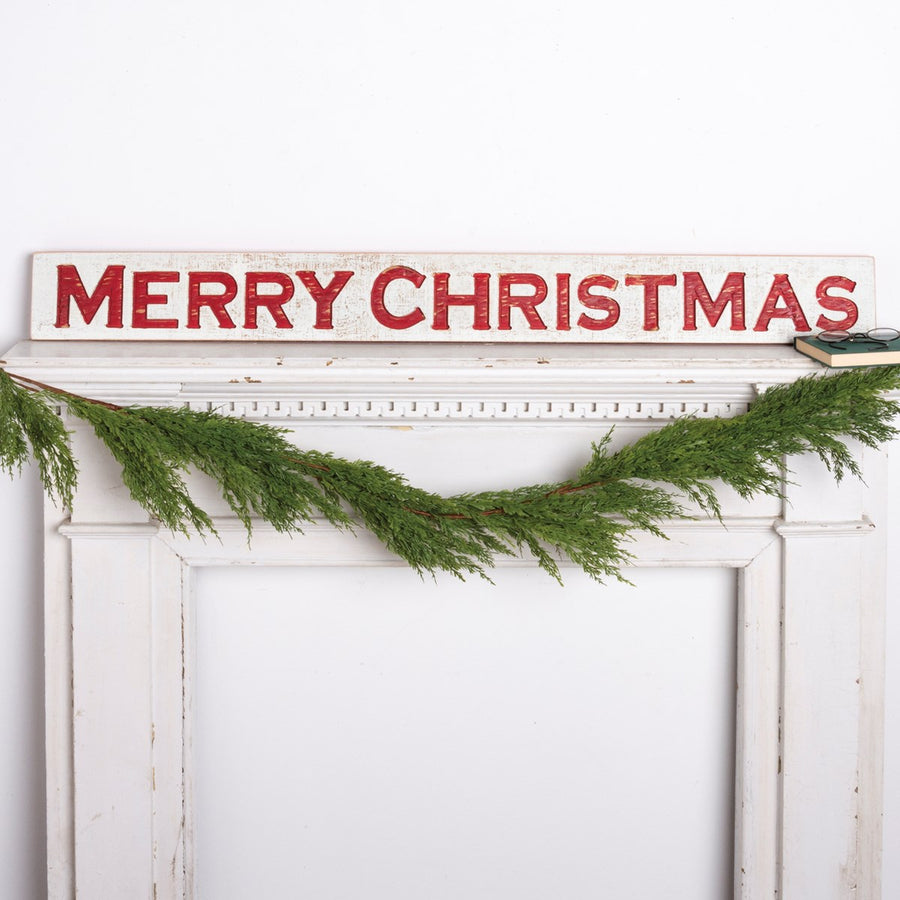 Merry Christmas Carved Sign