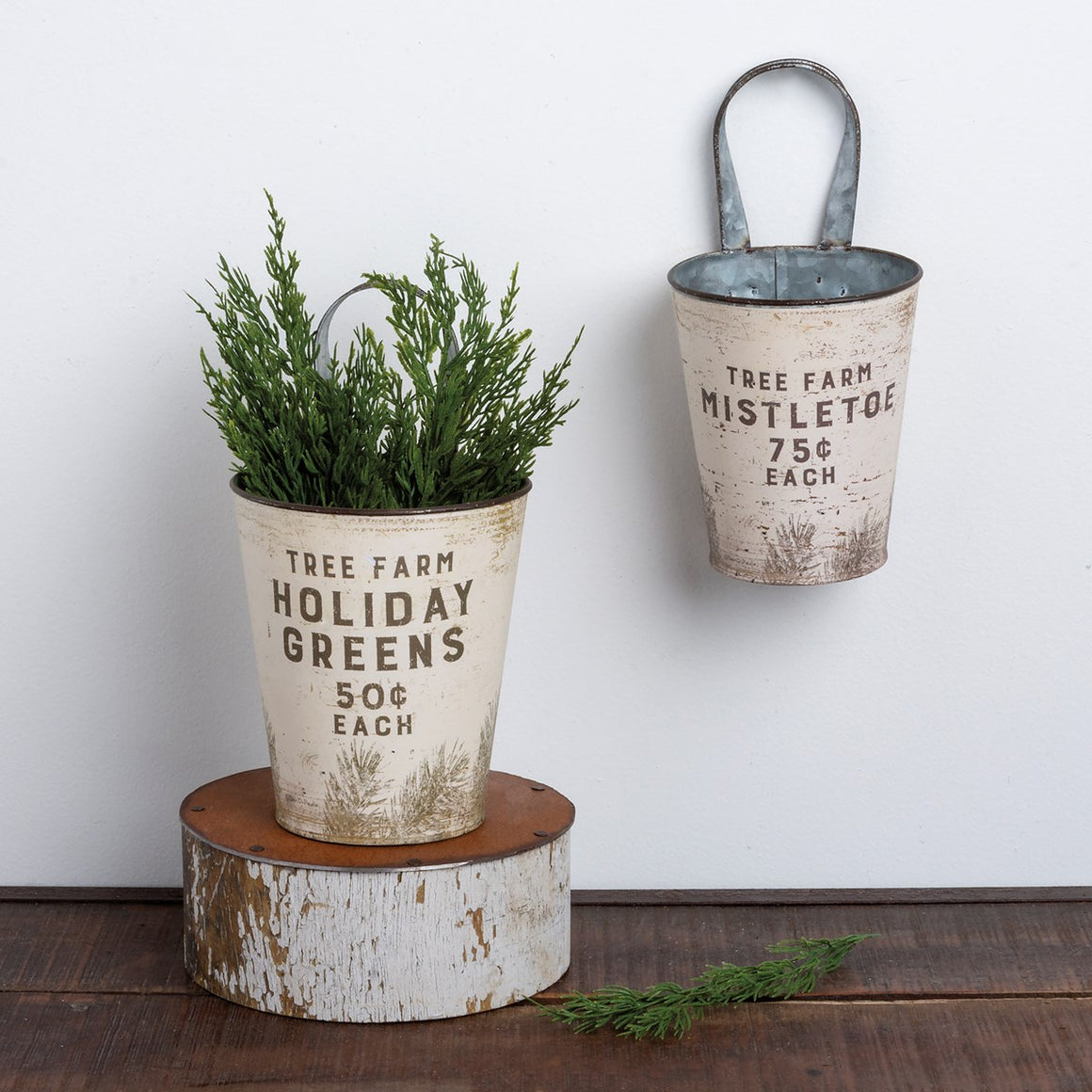 Tree Farm Holiday Greens Wall Bucket