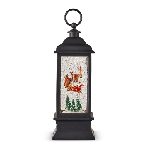 Santa Flying Animated Water Lantern 11"