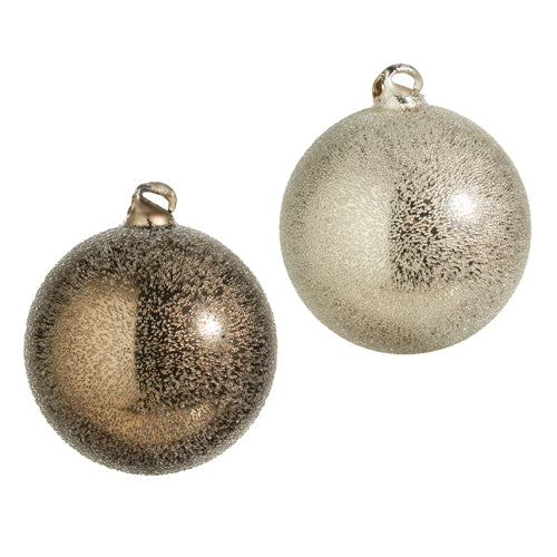 Grey Textured Ball Ornament