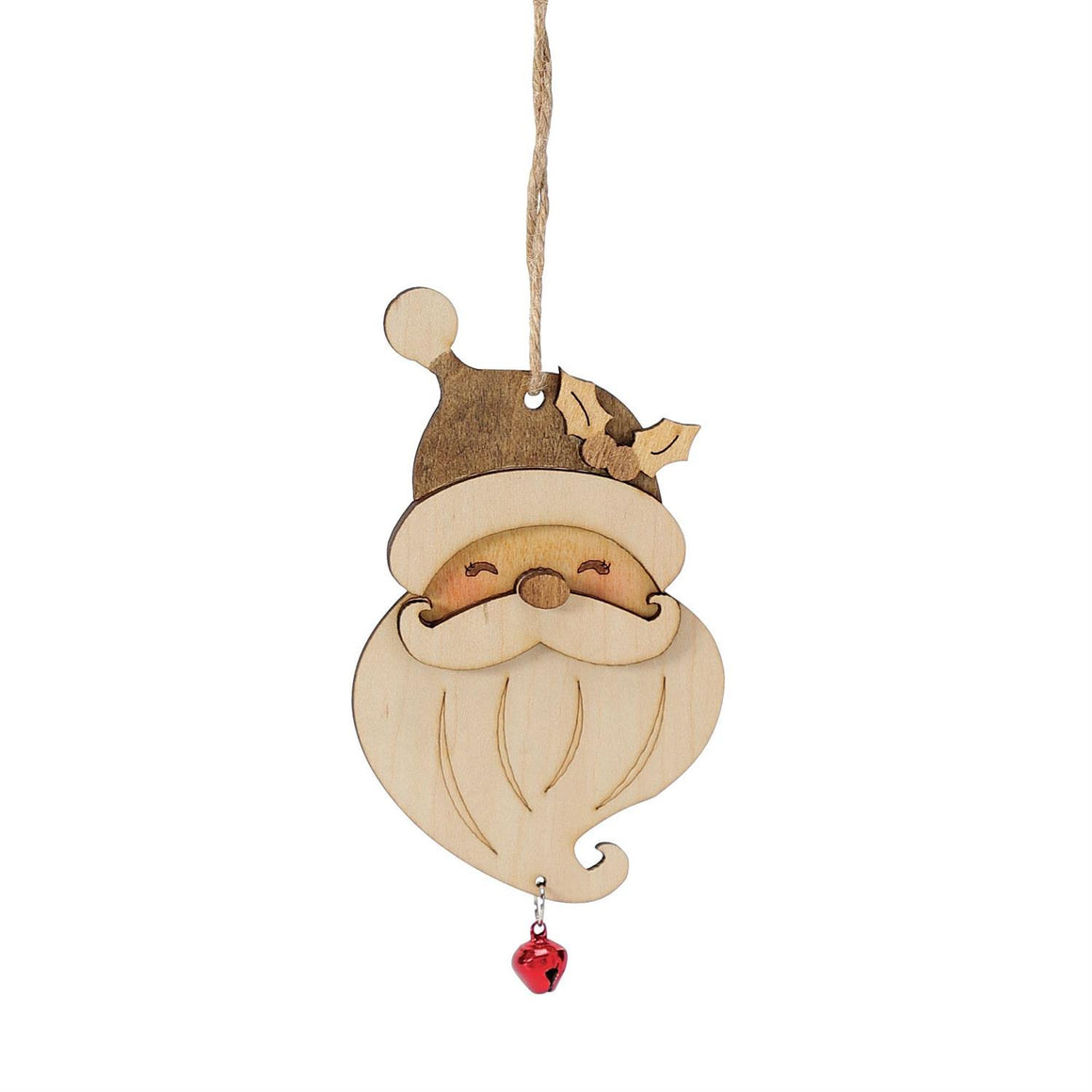 Santa Face Wooden Ornament