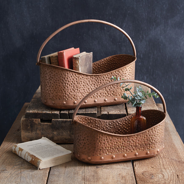 Hammered Copper Baskets