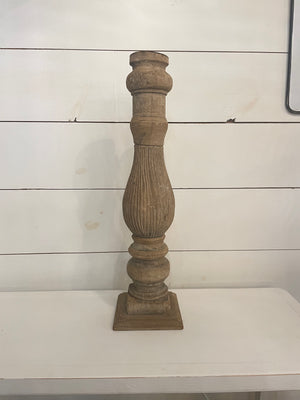 Found Carved Mango Wood Pillar Holder (Holds 3" Pillar) (Each One Will Vary)