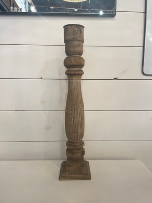 Found Carved Mango Wood Pillar Holder (Holds 3" Pillar) (Each One Will Vary)