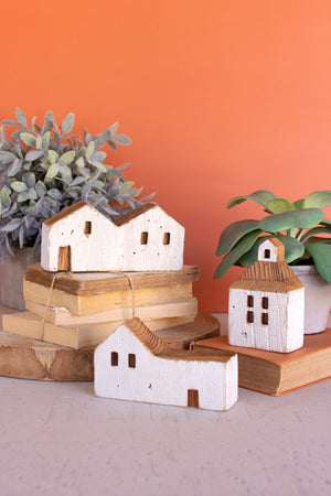 White Wooden Houses set of 3