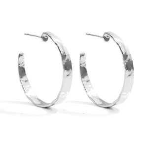 Wide Gilded Hoops-Silver