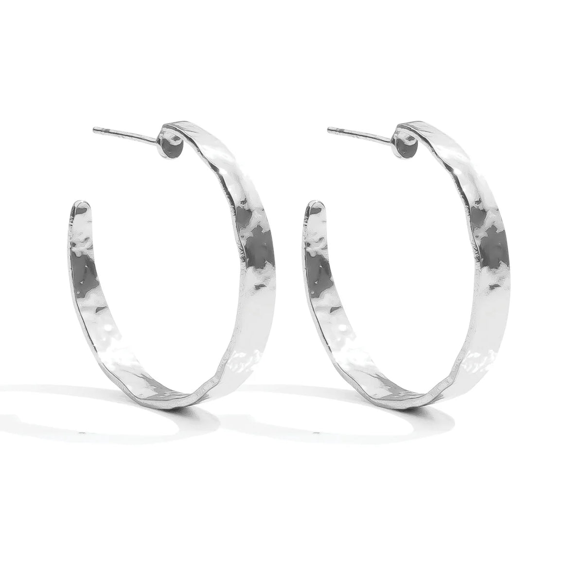 Wide Gilded Hoops-Silver