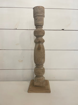 Found Carved Mango Wood Pillar Holder (Holds 3" Pillar) (Each One Will Vary)