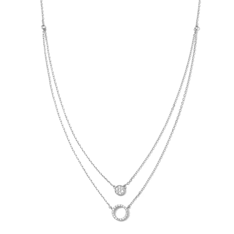 Round Pave Double Appeal Necklace