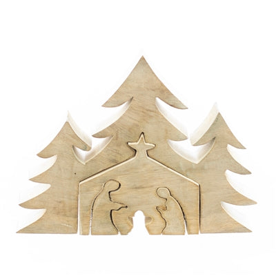 Mango Wood Nativity Scene