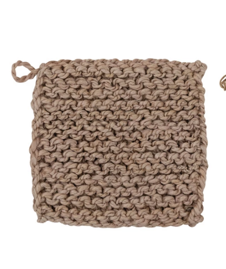 Jute Crocheted Hot Pad, 3 Colors