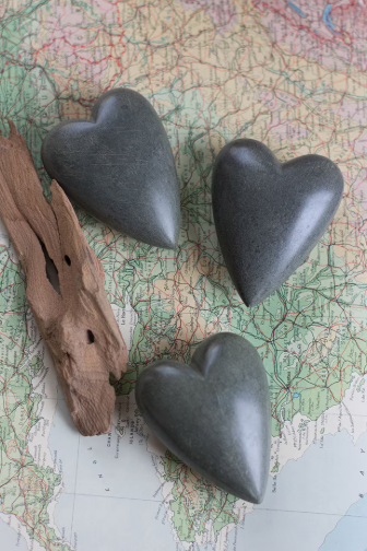 Hand-Carved Stone Hearts