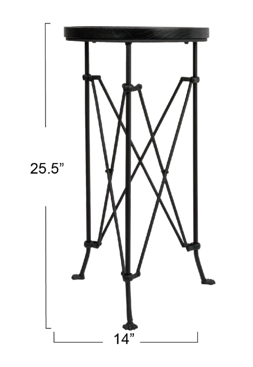Black Metal Table w/ Wood Top