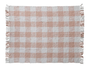 Hand-Woven Cotton Throw w/ Fringe