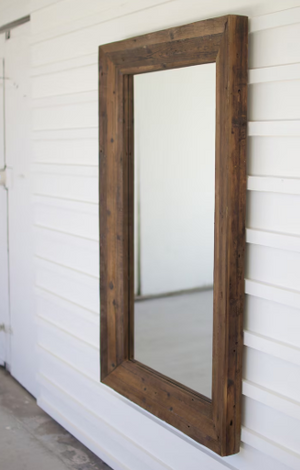 Recycled Rectangle Wood Framed Mirror