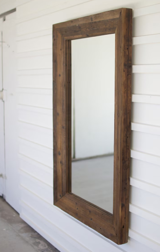 Recycled Rectangle Wood Framed Mirror