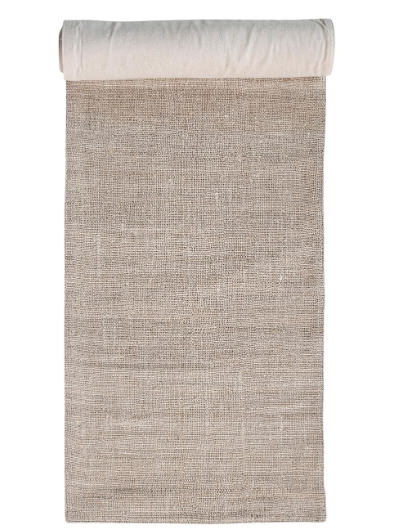 Woven Hemp Fiber & Cotton Table Runner, Natural