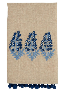 Blooms Print Emb Towel