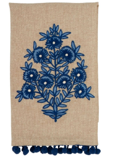 Flower Stem Print Emb Towel