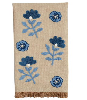 Flower Print Emb Towel