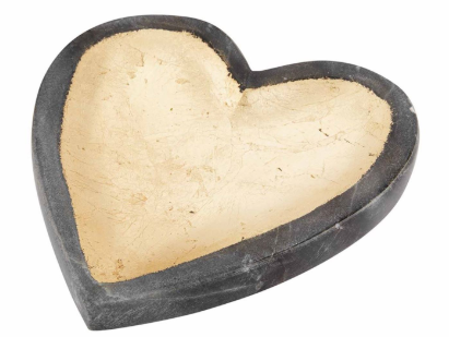 Gray Marble Foil Heart Tray