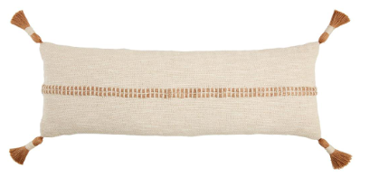 Long Woven Jute Tassel Pillow