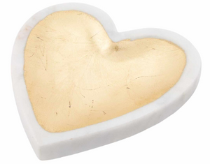 White Marble Foil Heart Tray