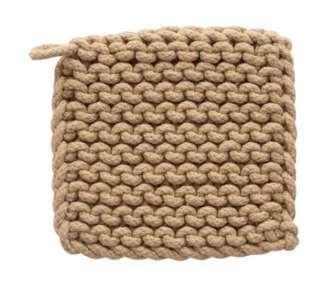 Cotton Crocheted Pot Holder, 4 Colors