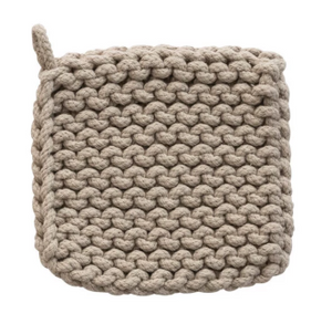 Cotton Crocheted Pot Holder, 4 Colors