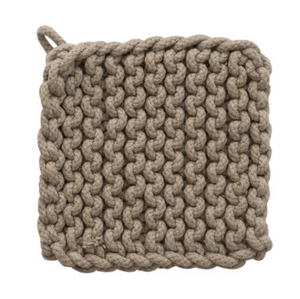 Cotton Crocheted Pot Holder, 4 Colors