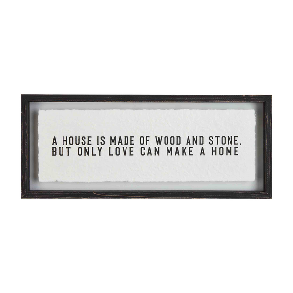 Love Makes A Home Glass Plaque