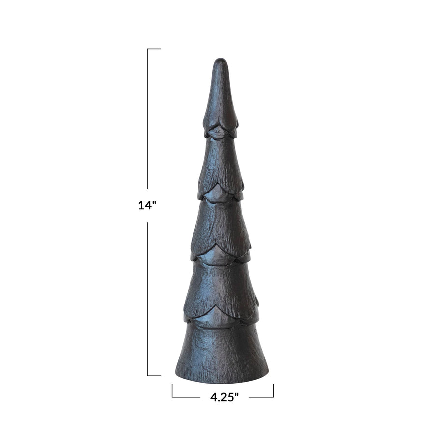 Black Mango Wood Christmas Tree 14"