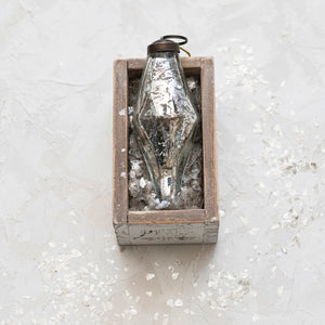 Mercury Glass Ornament, Silver Finish