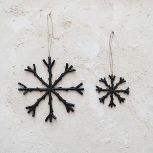 Black Cast Aluminum Snowflake Ornament