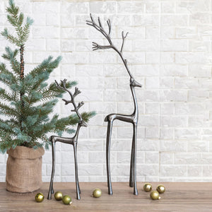 Gunmetal Finish Cast Aluminum Reindeer