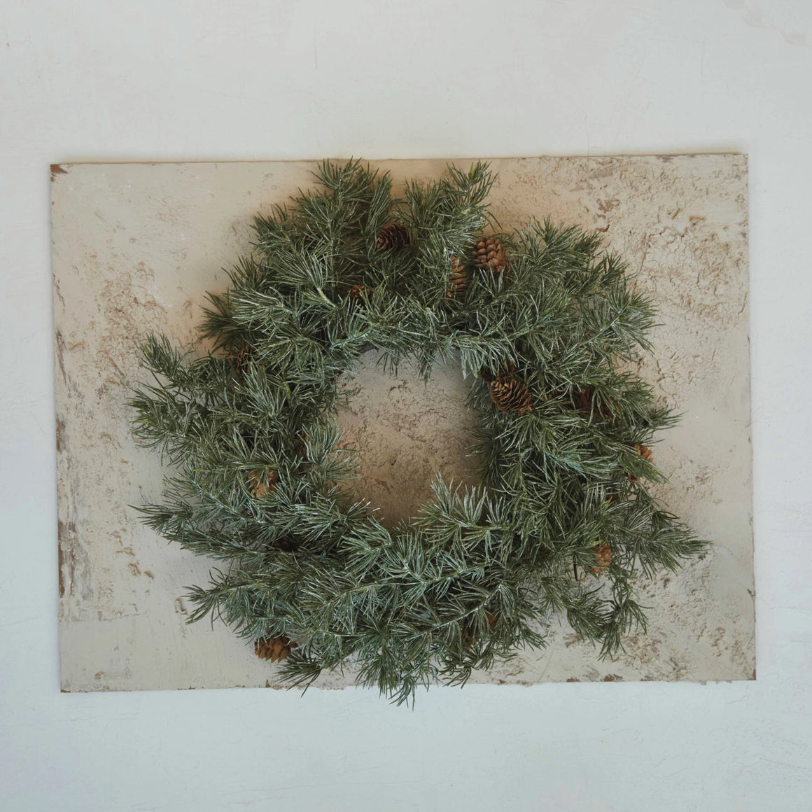 Faux Juniper & Pine Wreath w/ Pinecones