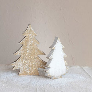 Distressed White or Gold Wooden Christmas Tree