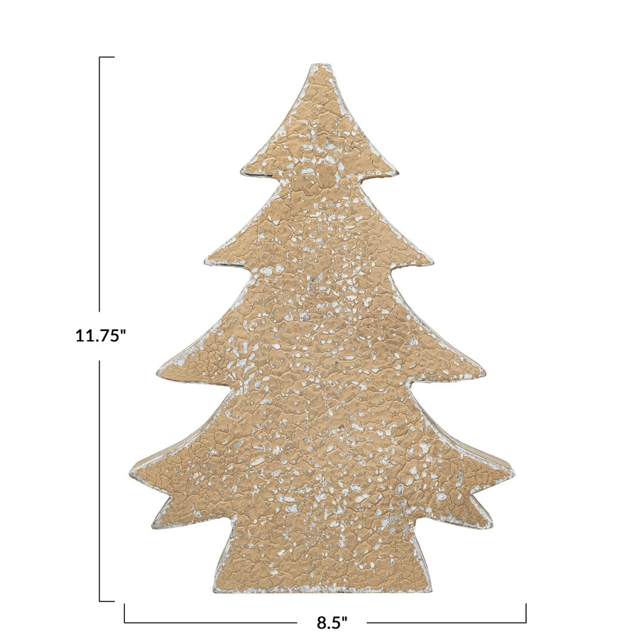 Distressed White or Gold Wooden Christmas Tree