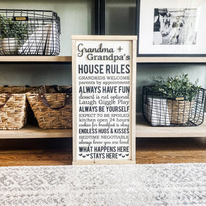 Grandma + Grandpa House Rules Sign