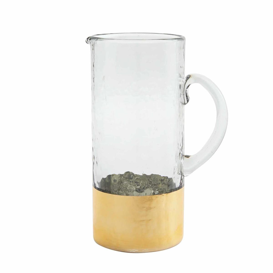 GOLD HAMMERED GLASS PITCHER