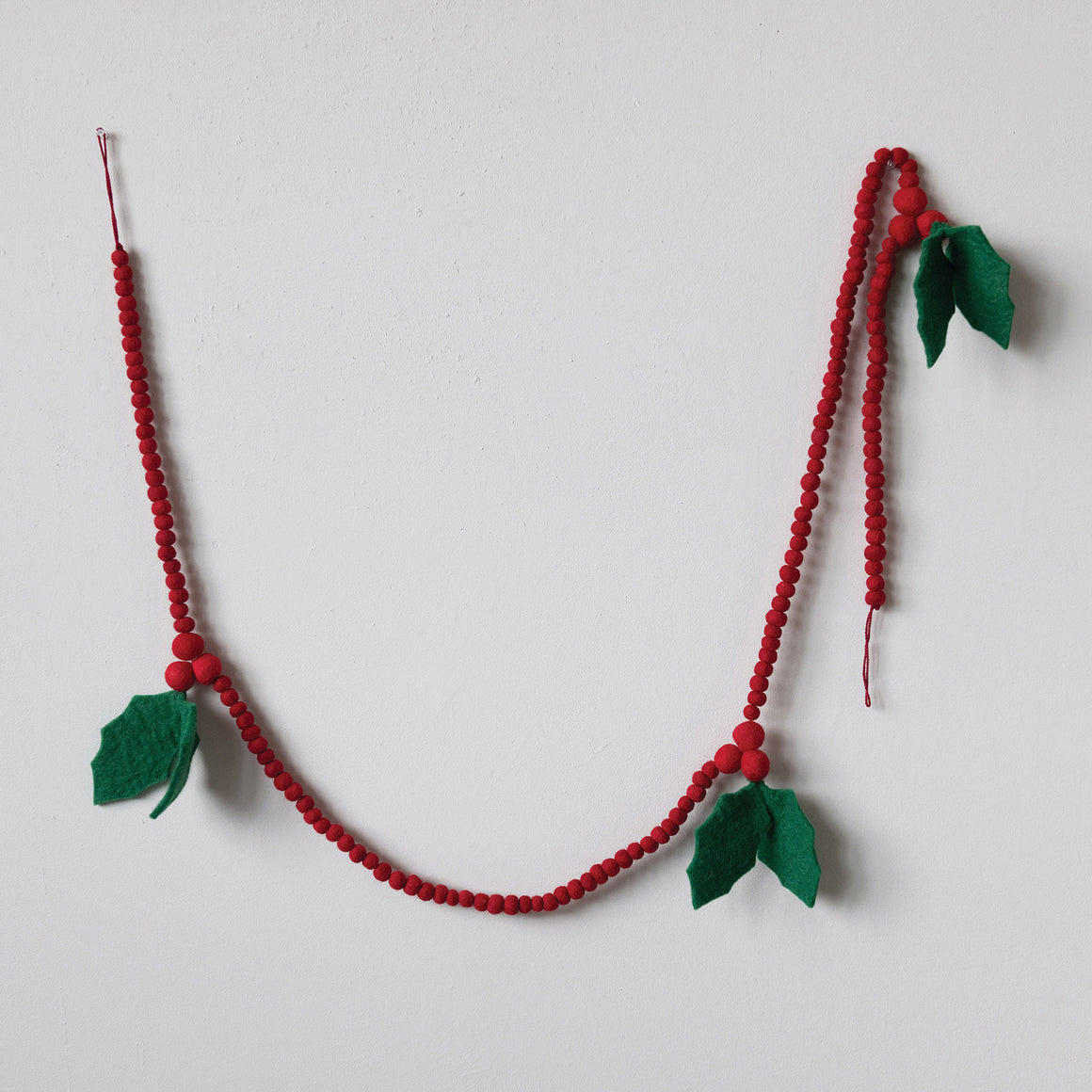 Wool Felt Holly Leaf Garland